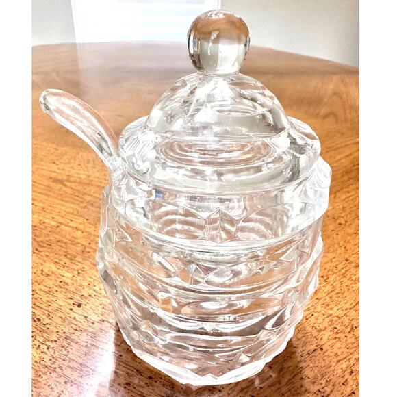 Shannon by Godinger 24% Lead Crystal Beehive Sugar/Creamer/Spoon Set-NEW in Box! - Picture 2 of 9